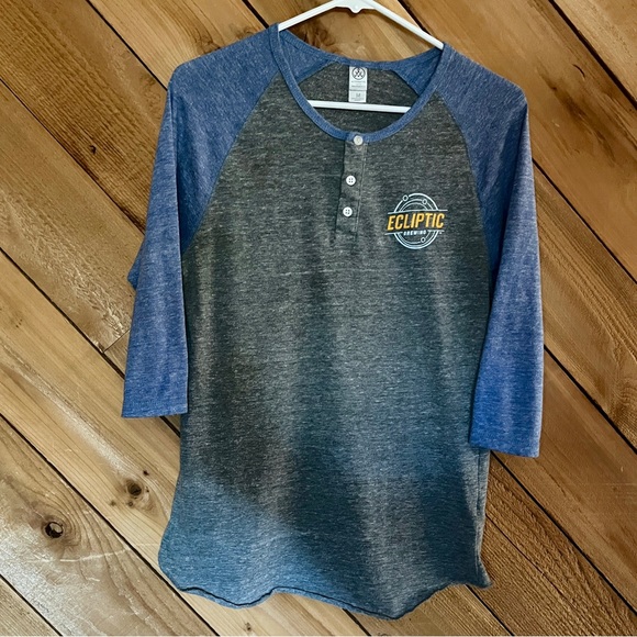 Alternative Earth Gray & Blue Vintage-style Baseball Tee Size M - Unisex fit - Picture 6 of 8